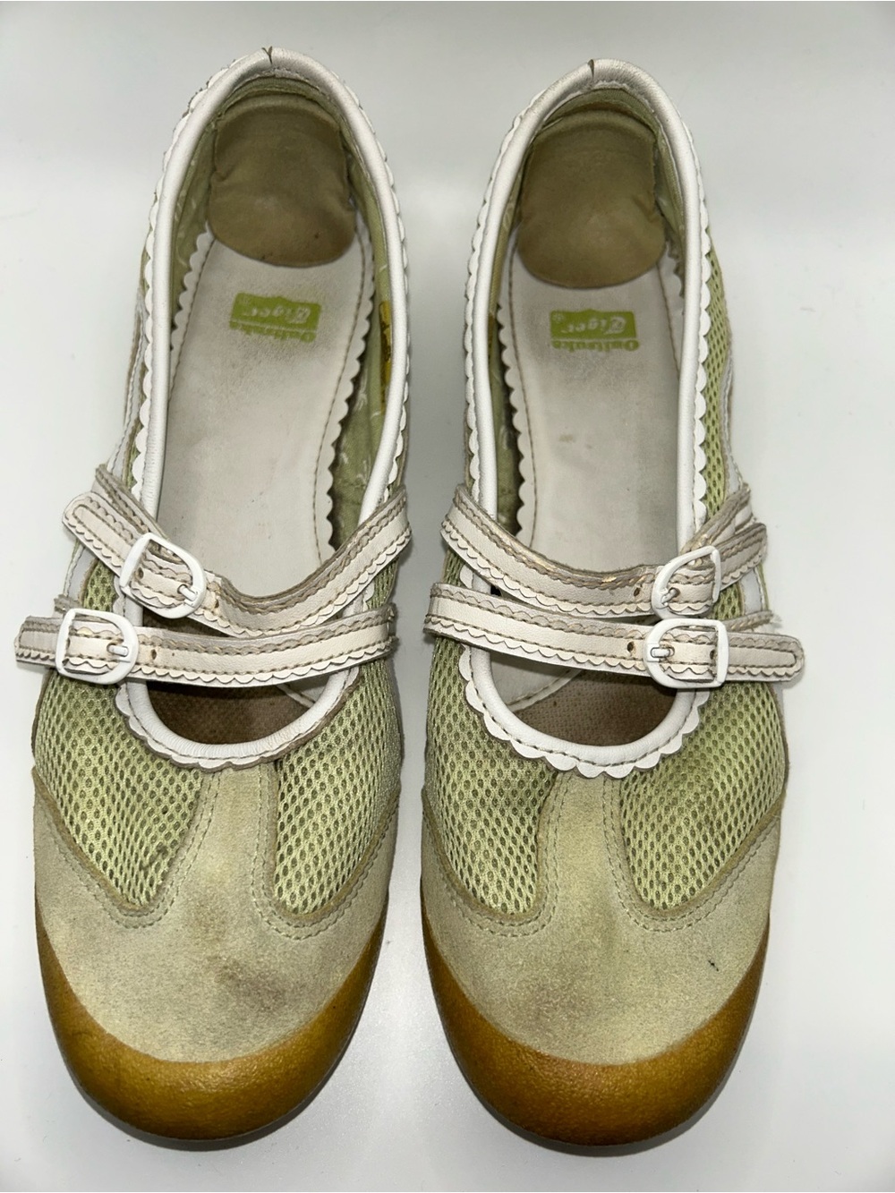 Onitsuka Tiger green and white sneaker Mary Jane’s size 40.5 - Picture 2 of 5